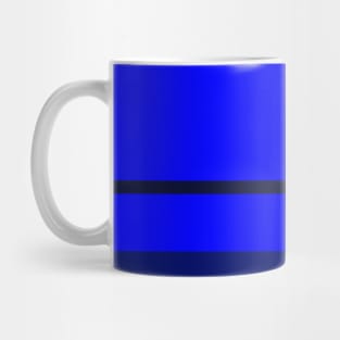 A tremendous blend of Lightblue, Primary Blue, Darkblue and Cetacean Blue stripes. Mug